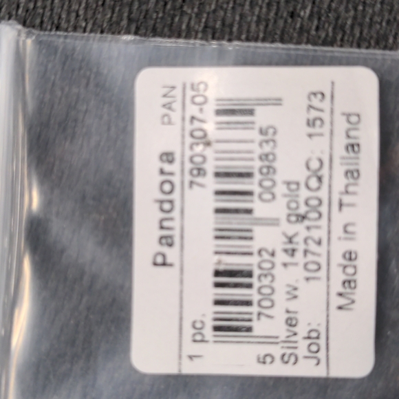 Pandora Sterling Silver with 14K Gold Two Tone Heart Safety Chain - Picture 4 of 4